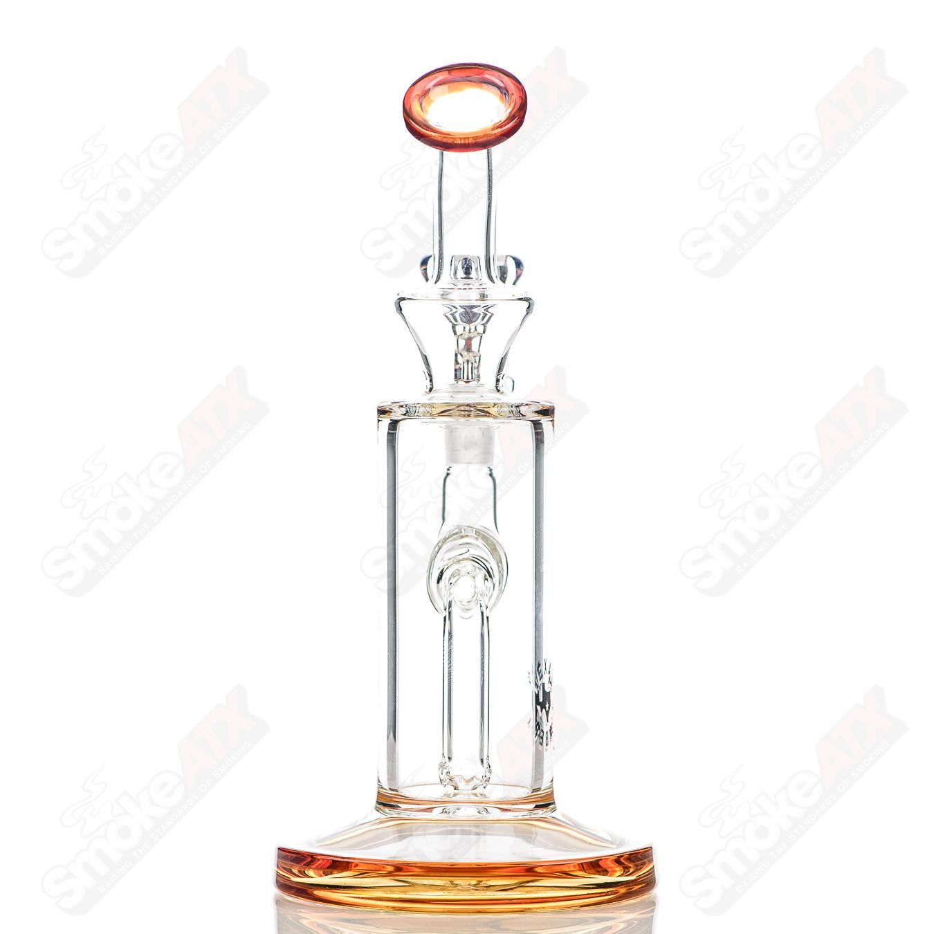8in 14mm Rig w/ Flower Bowl (Amber Purple) Texas Tubes - Smoke ATX