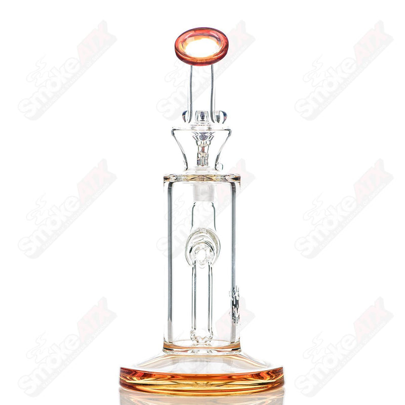 8in 14mm Rig w/ Flower Bowl (Amber Purple) Texas Tubes - Smoke ATX