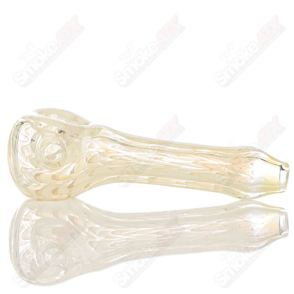 Transparent Wrap n Rake Spoon Signed - JMK Glass - Smoke ATX