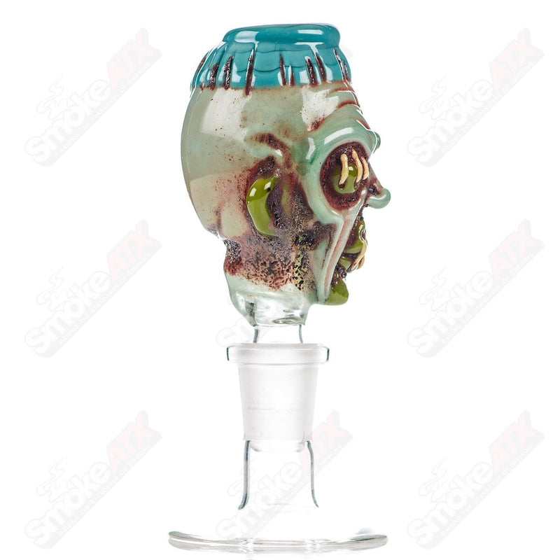 14mm Shrunken Head Bowl Slide Ghost Glass - Smoke ATX