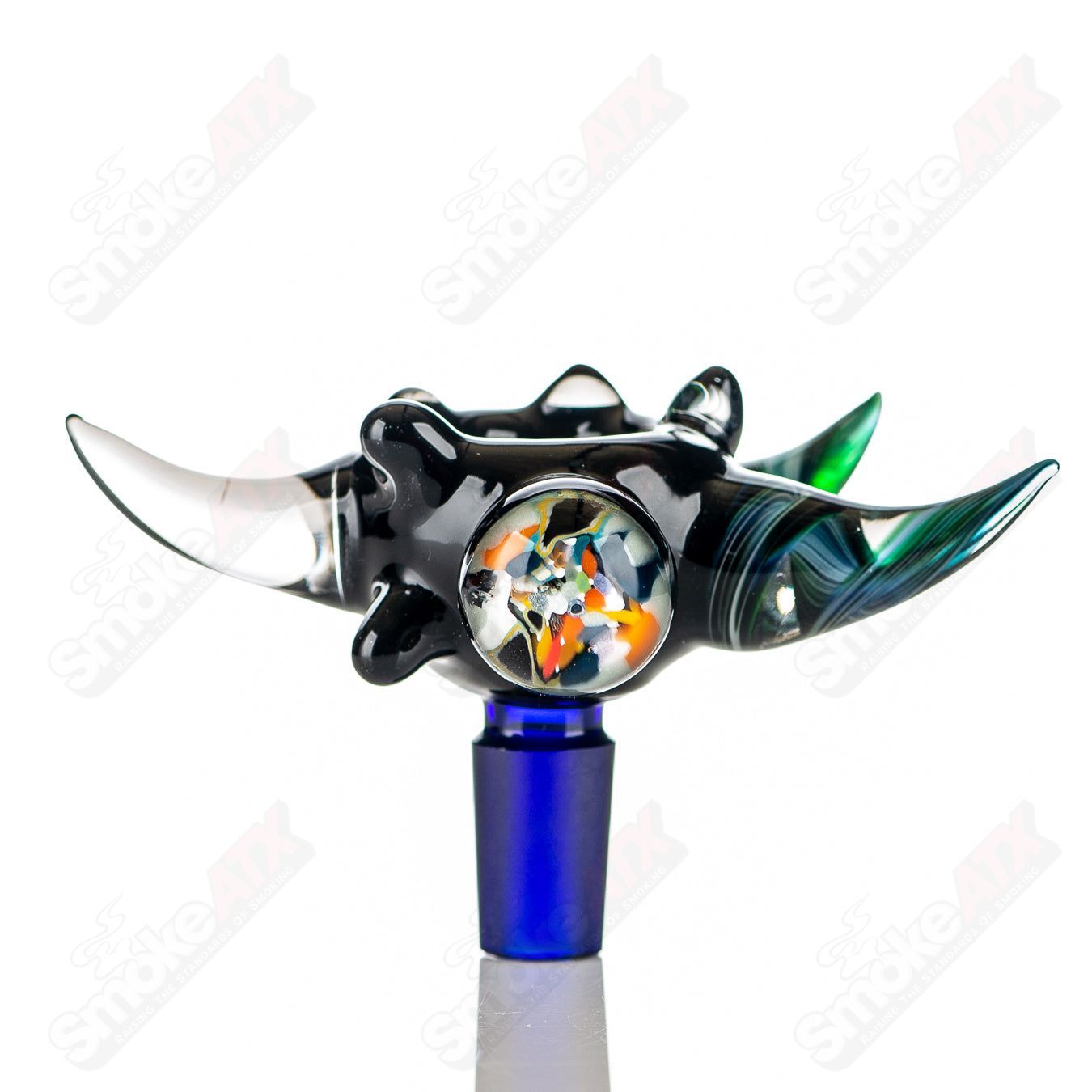 #6 14mm Full Color Worked Horn Milli Bowl JMass - Smoke ATX