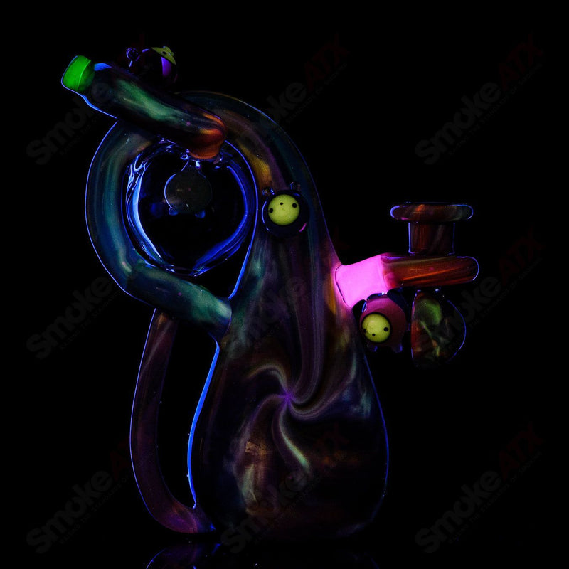 UV Reactive Multicolor Recycler Rig Earl Jr. x Aquariust Glass - Smoke ATX