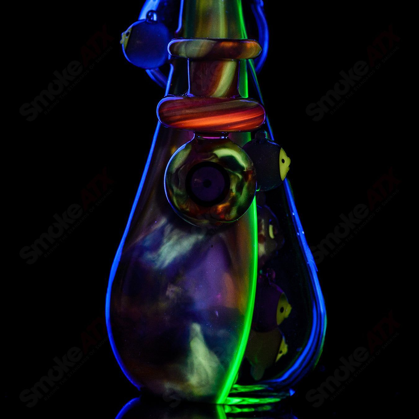 UV Reactive Multicolor Recycler Rig Earl Jr. x Aquariust Glass - Smoke ATX
