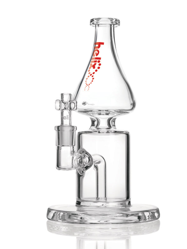 GRAV LABS HELIX 8.75" FLARE WATER PIPE W/ FIXED DOWNSTEM - CLEAR - Smoke ATX