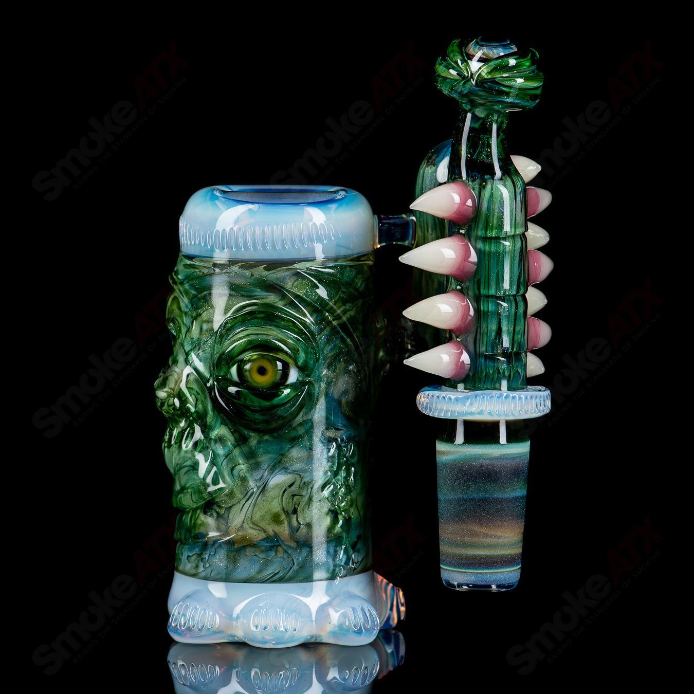 SoL-45 Lace Sphere & Dry Catcher Set by Salt x SoL Glassworks - Smoke ATX 
