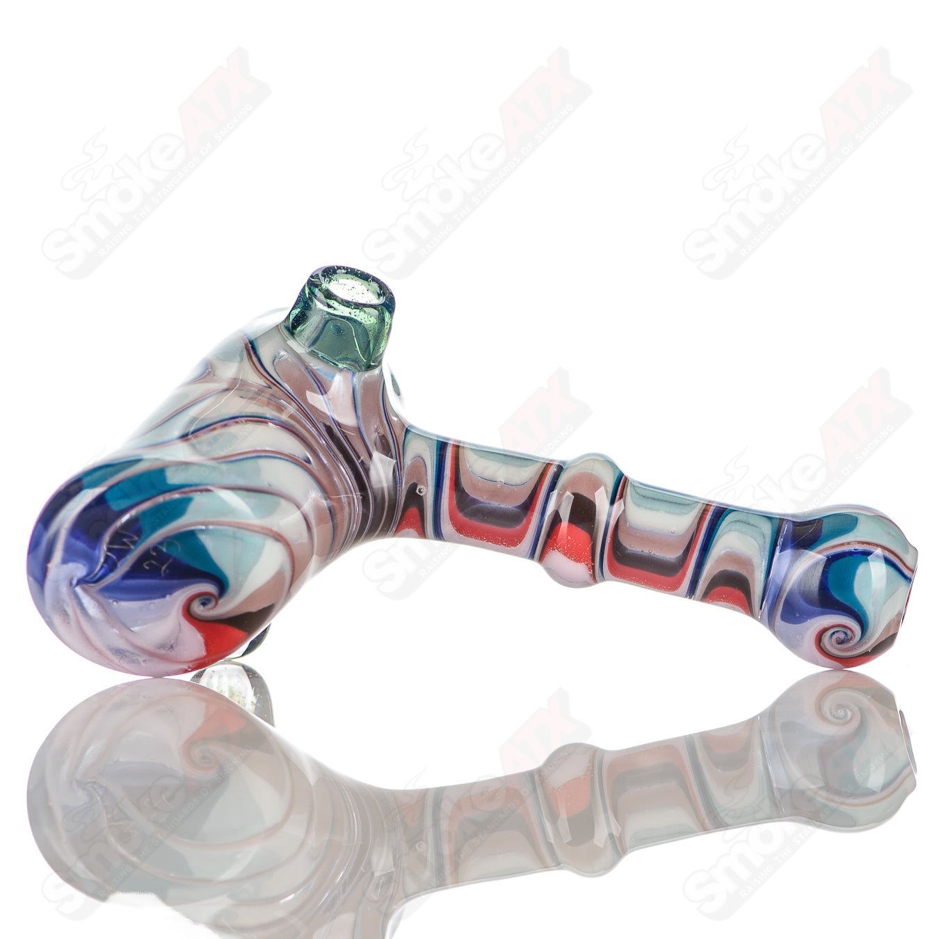#3 Wig Wag Hammer Dry Pipe Katy Wright Glass - Smoke ATX