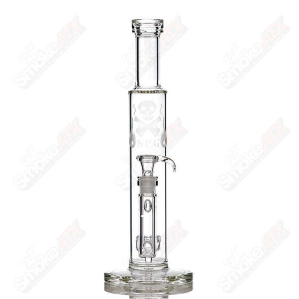 12in Clear Puck Perc Tube SPG - Smoke ATX