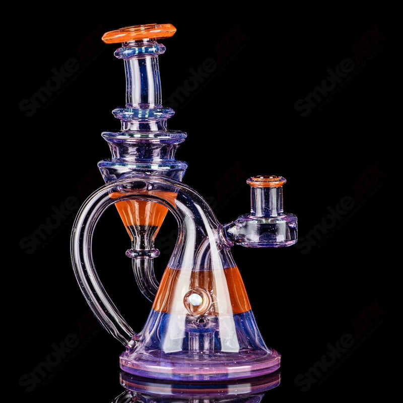 10mm V2 Quickdraw Recycler (New Age and Ghost Orange) Cerio Glass - Smoke ATX
