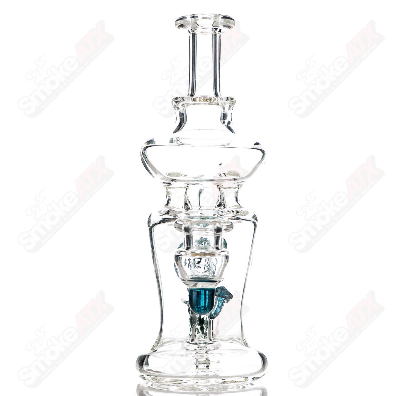 Blue Dumper Snake Sculpture rig  W/ Bowl by Gilyumglass - Smoke ATX