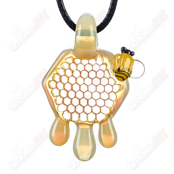 Medium Honeycomb Drip Pendant (Milky) Joe P Glass - Smoke ATX