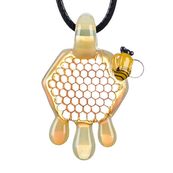 Medium Honeycomb Drip Pendant (Milky) Joe P Glass