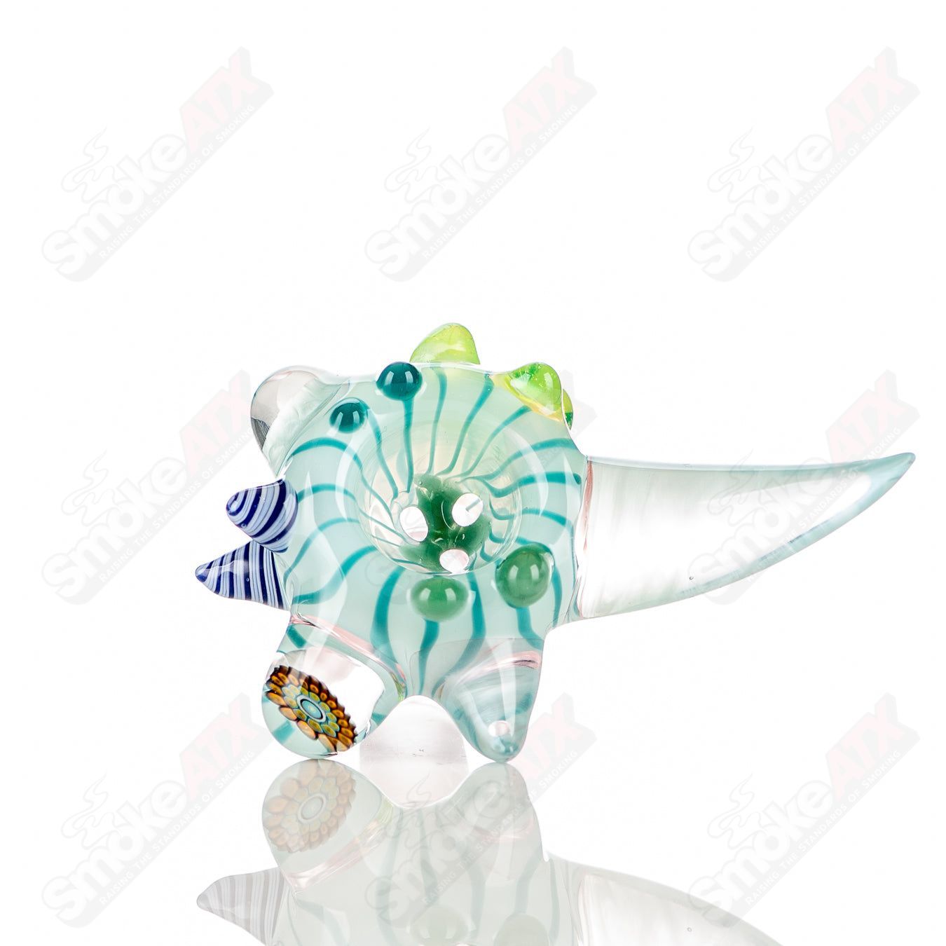 #10 14mm Full Color Worked Horn Milli Bowl JMass - Smoke ATX