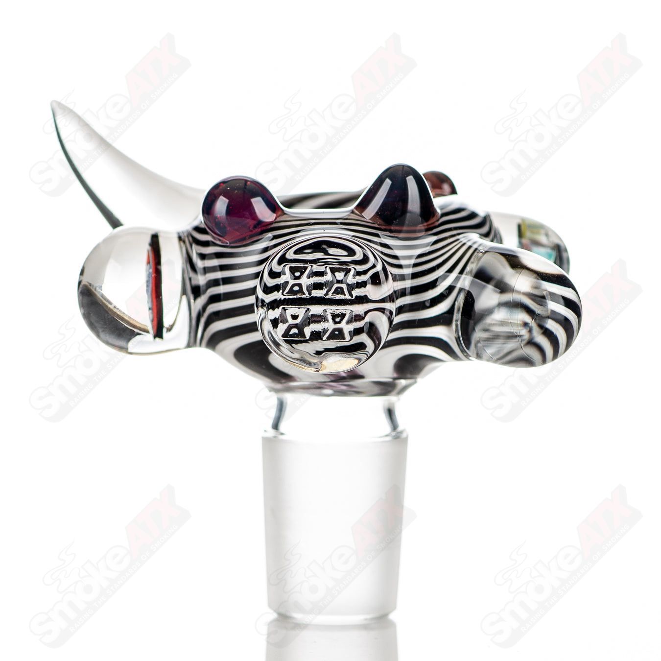#4 19mm Full Color Worked Horn Milli Bowl JMass - Smoke ATX