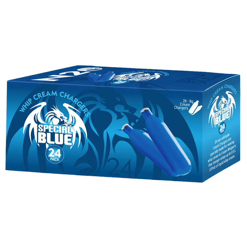 24pk Cream Chargers Special Blue - Smoke ATX 