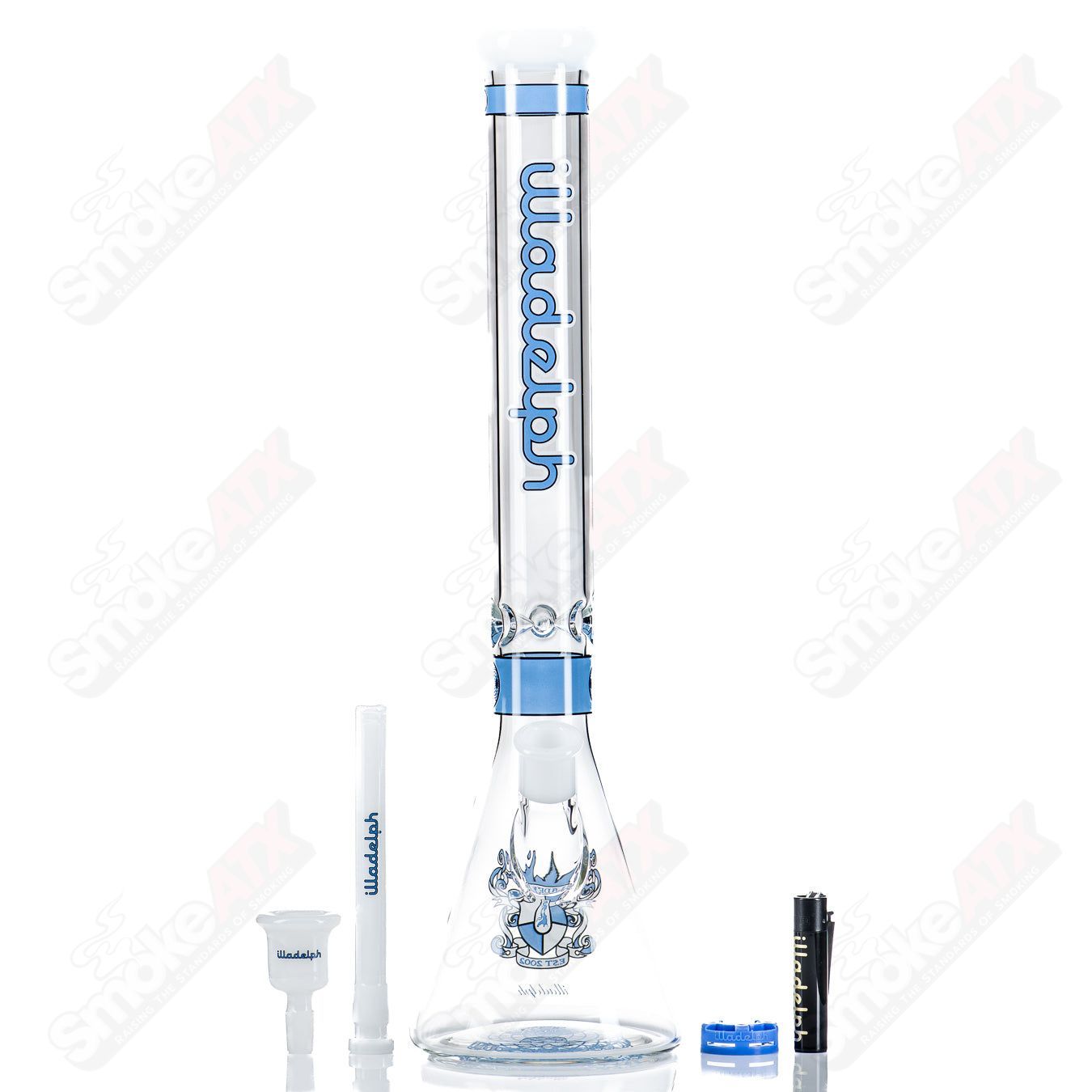 19" (Blue) Signature Series Medium Beaker Illadelph - Smoke ATX 