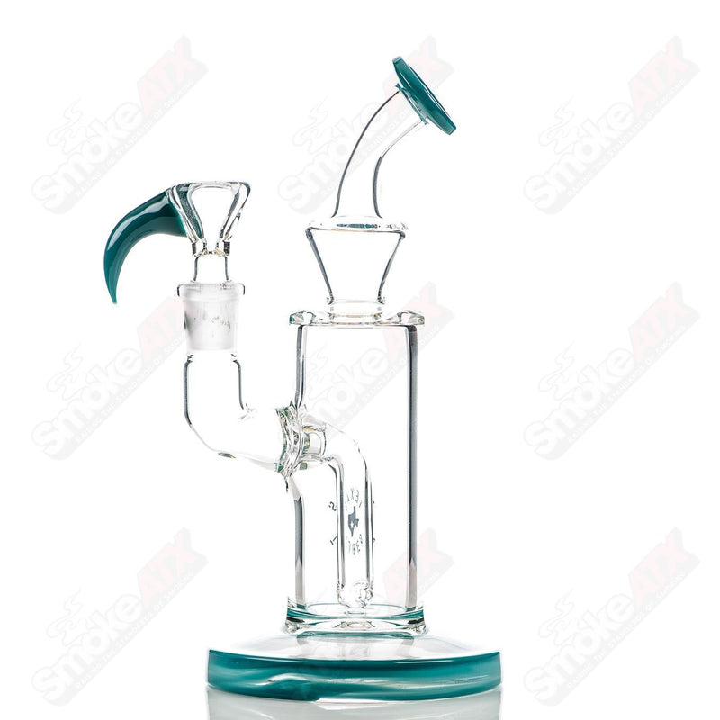 8in 14mm Rig w/ Flower Bowl (Aqua Azul) Texas Tubes - Smoke ATX