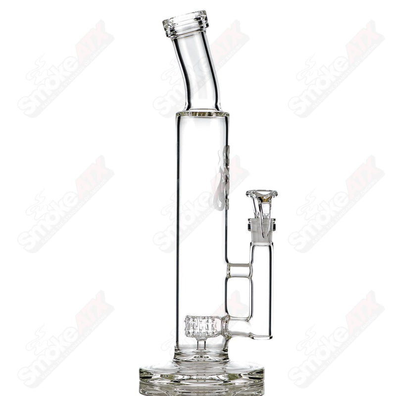 12in Clear Puck Perc Bent Neck Tube SPG - Smoke ATX