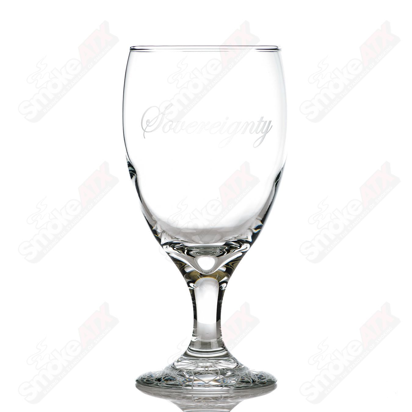 Wine Goblet w Flower Mandala Pattern Foot Sovereignty - Smoke ATX