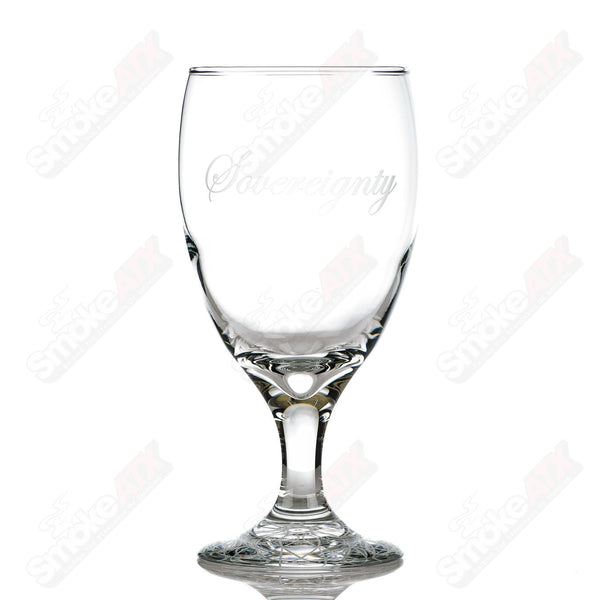 Wine Goblet w Flower Mandala Pattern Foot Sovereignty - Smoke ATX