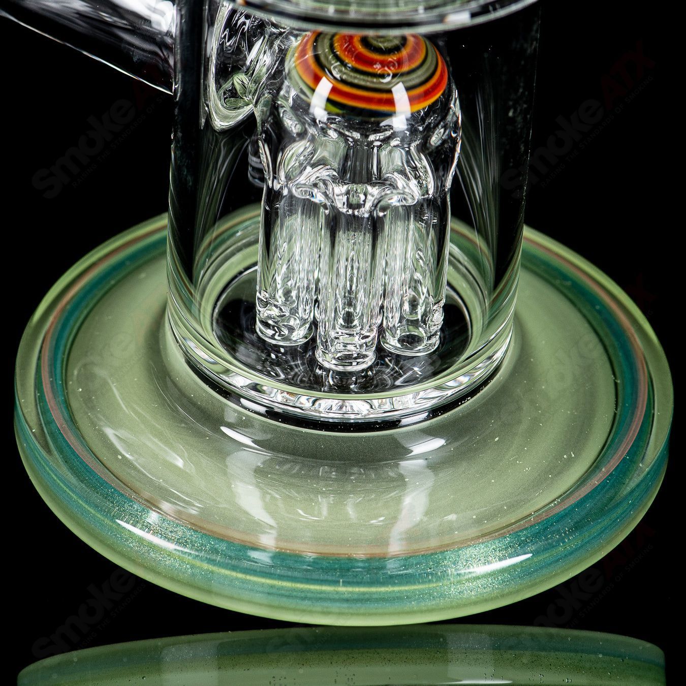 Double Micro 7/13 Arm Perc with color sections by Toro Glass - Smoke ATX 