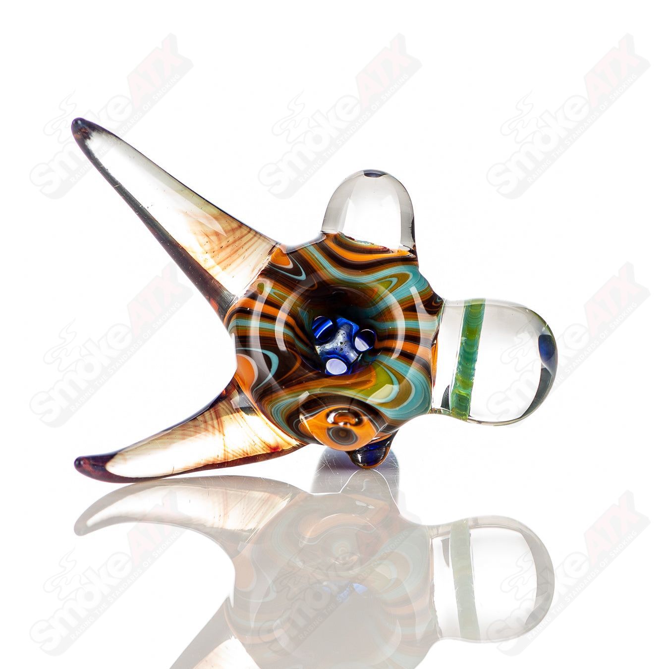 #5 14mm Full Color Worked Horn Milli Bowl JMass - Smoke ATX