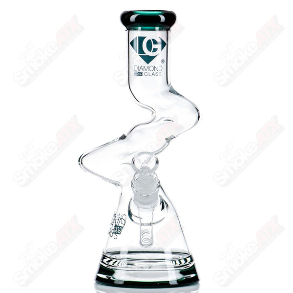 11" Twizted Z Beaker (Teal) Diamond Glass - Smoke ATX 