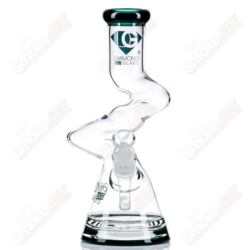 11" Twizted Z Beaker (Teal) Diamond Glass - Smoke ATX 