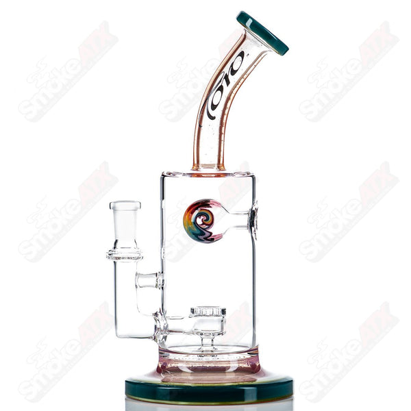 #1 10mm Jetperc Full Color Foot/Moothpiece by Toro Glass - Smoke ATX