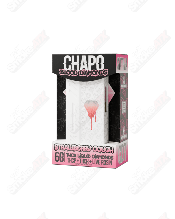 6000mg  Strawberry Cough Blood Diamonds (THCA/THCP/THC-H) Disposable Chapo Extrax - Smoke ATX 