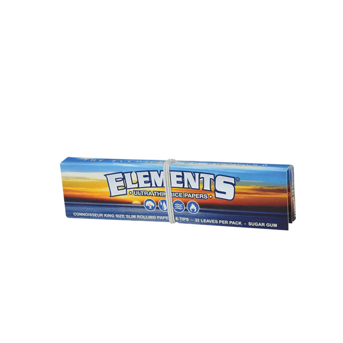 Connoiseur King Size Ultra Thin Rice Rolling Papers wTips Elements