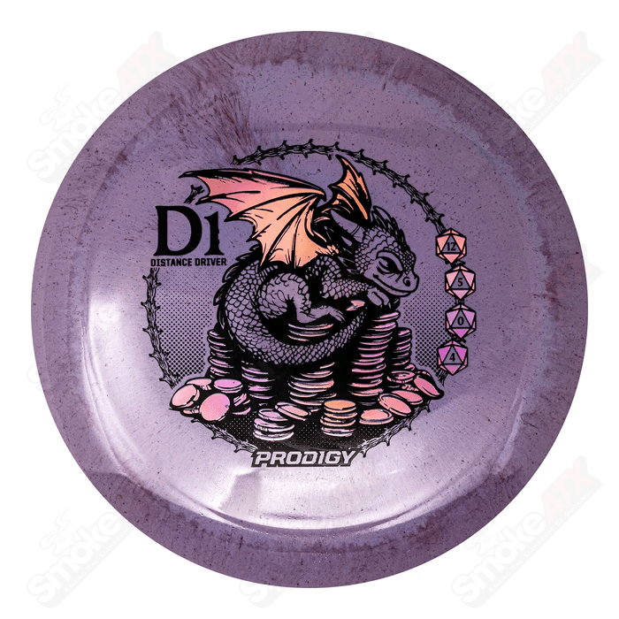 170-174g D1 Purple Distance Driver Disc (Dragon's Hoard Stamp) - Reblend Plastic Prodigy Disc - Smoke ATX 