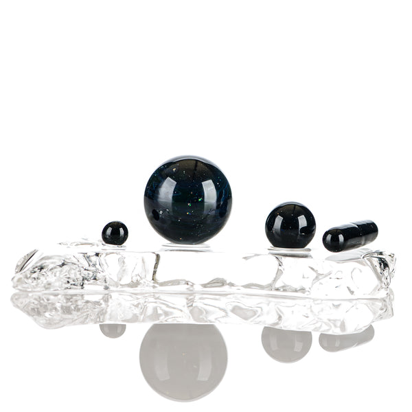 4pc UV Black Magic (Galaxy/ Citrine/ Lucy) Slurper Set Indo Glass - Smoke ATX