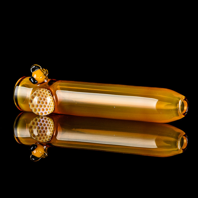 One Hitter Honeycomb & Bee Chillum Joe P Glass - Smoke ATX