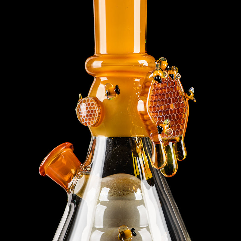 Worked Bee Hive Beaker By Joe P Glass - Smoke ATX