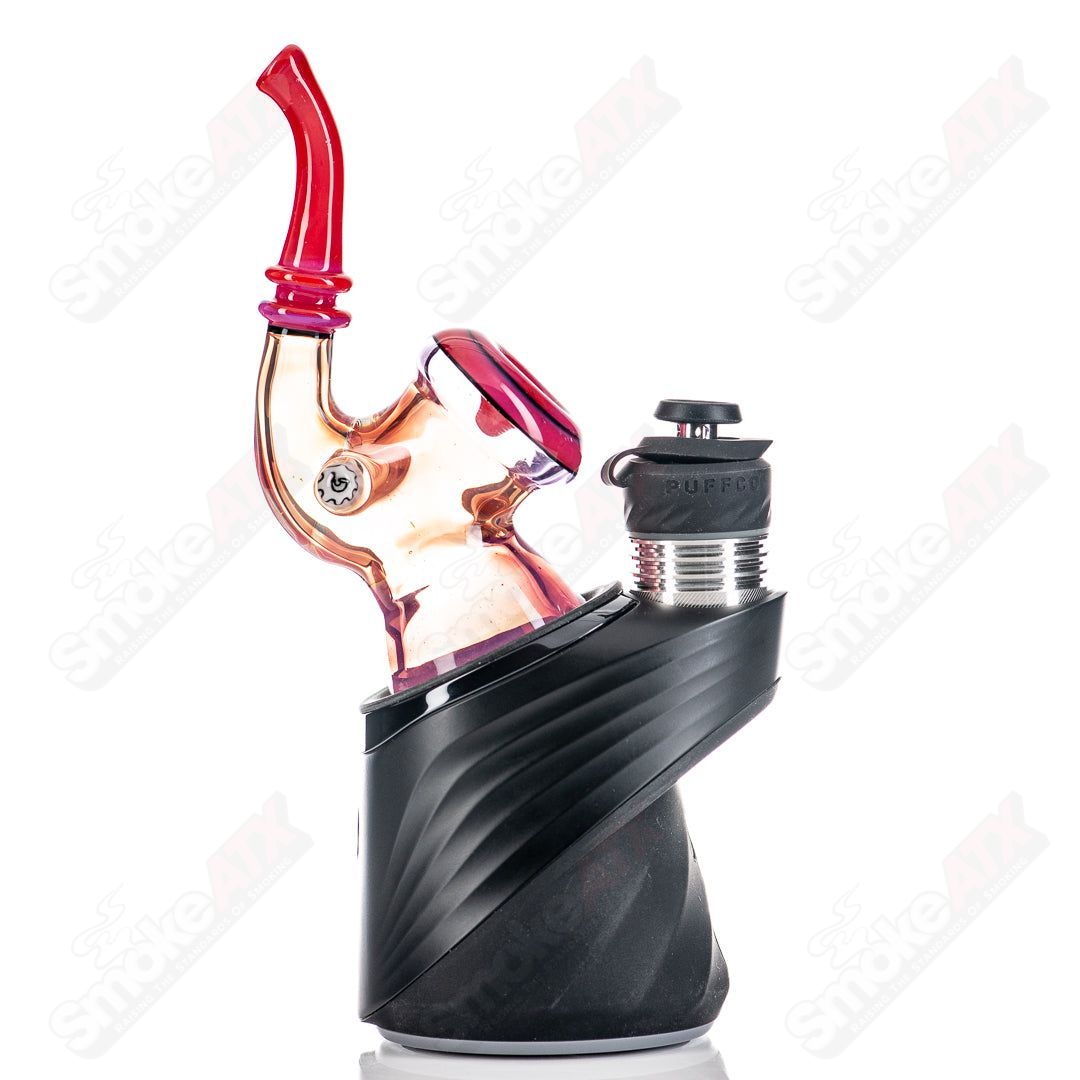 Pink Sherlock Puffco dry top by JMass, glass accessory featuring a detailed Sherlock Holmes design for Puffco devices.