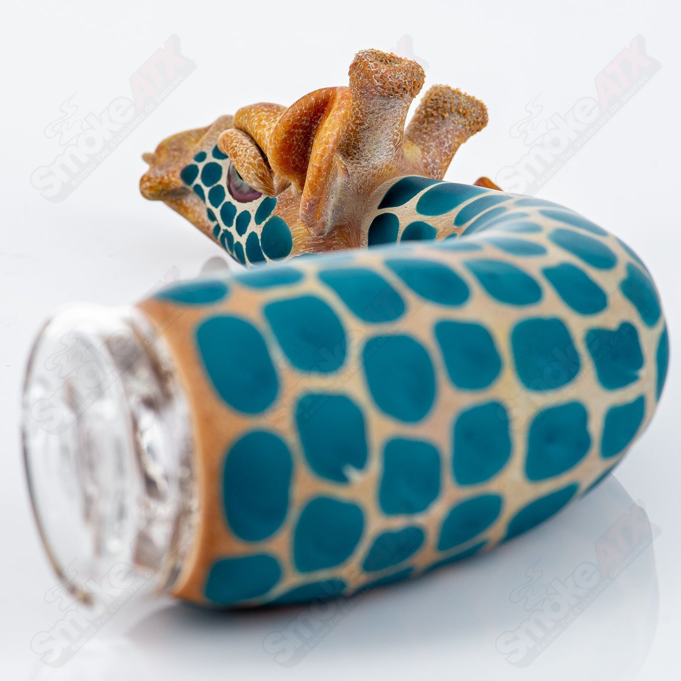 Bent Neck Giraffe Puffco Top by Robertson Glass - Smoke ATX 