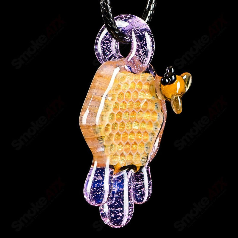 Medium Honeycomb Drip Pendant (Purple Slyme) Joe P Glass - Smoke ATX