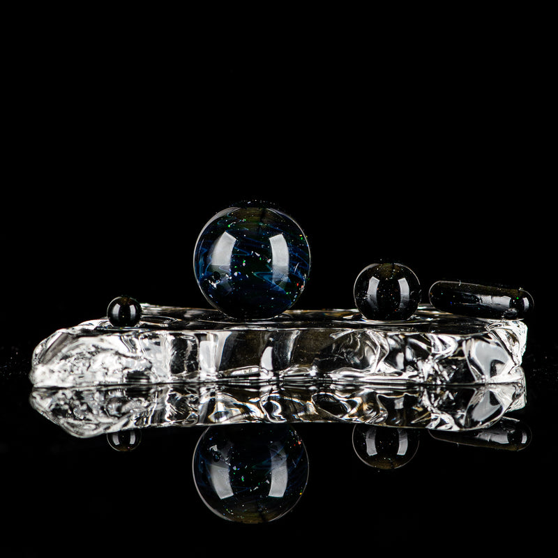4pc UV Black Magic (Galaxy/ Citrine/ Lucy) Slurper Set Indo Glass - Smoke ATX