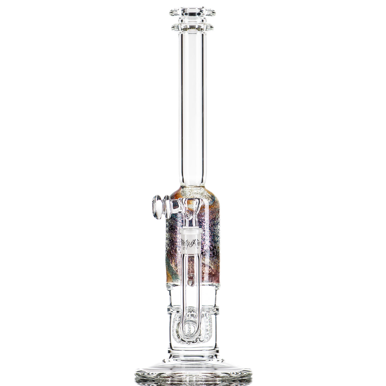 13" Dichro Rainbow Apolocoline Straight Tube w/14m Bowl x Dirty Rico Glass