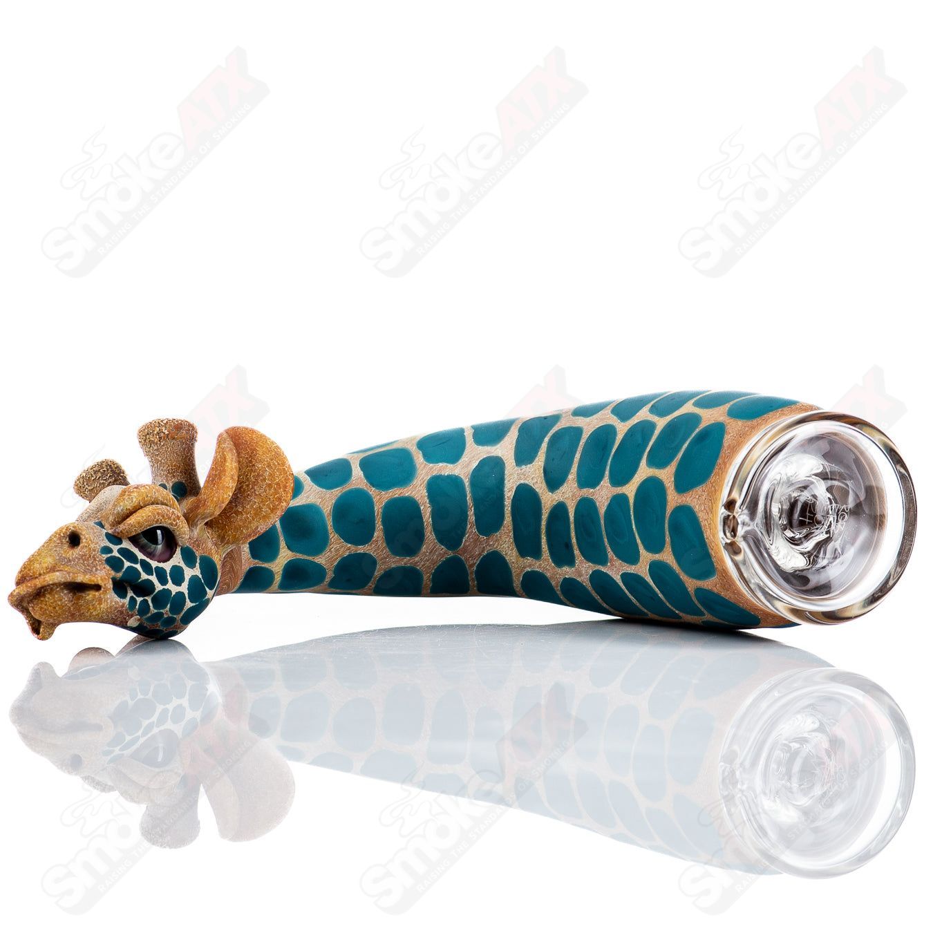 Bent Neck Giraffe Puffco Top by Robertson Glass - Smoke ATX