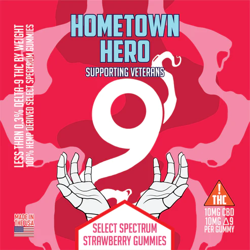 100mg Strawberry Select Spectrum D9 Gummies Hometown Hero