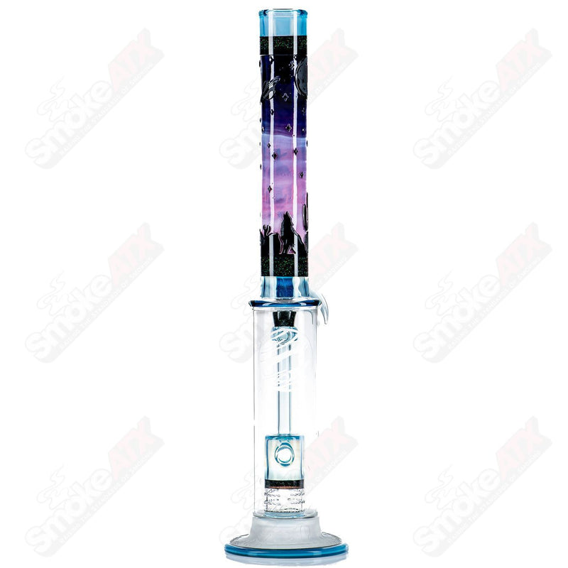 #1 Straight Tube w/ Gridded Percs by Subliminal Glass