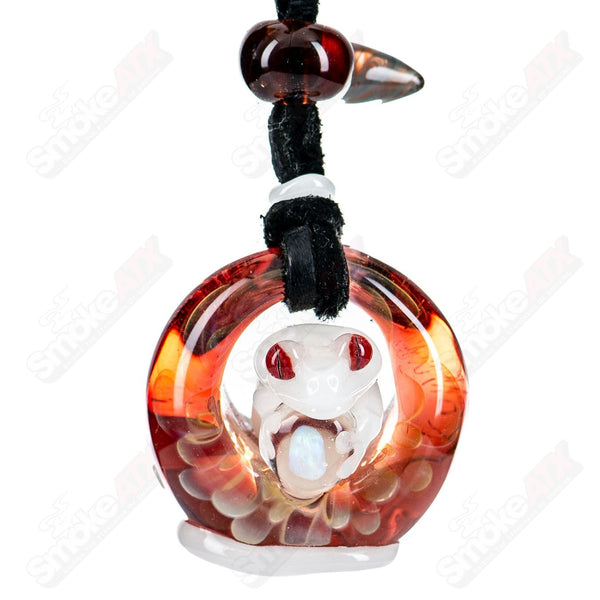 #1 Tier 4 Gecko Pendant by Kengtaro Glass - Smoke ATX 
