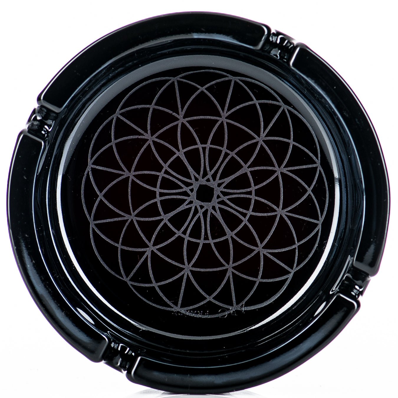 Black Ashtray Seed of Life Pattern Sovereignty - Smoke ATX