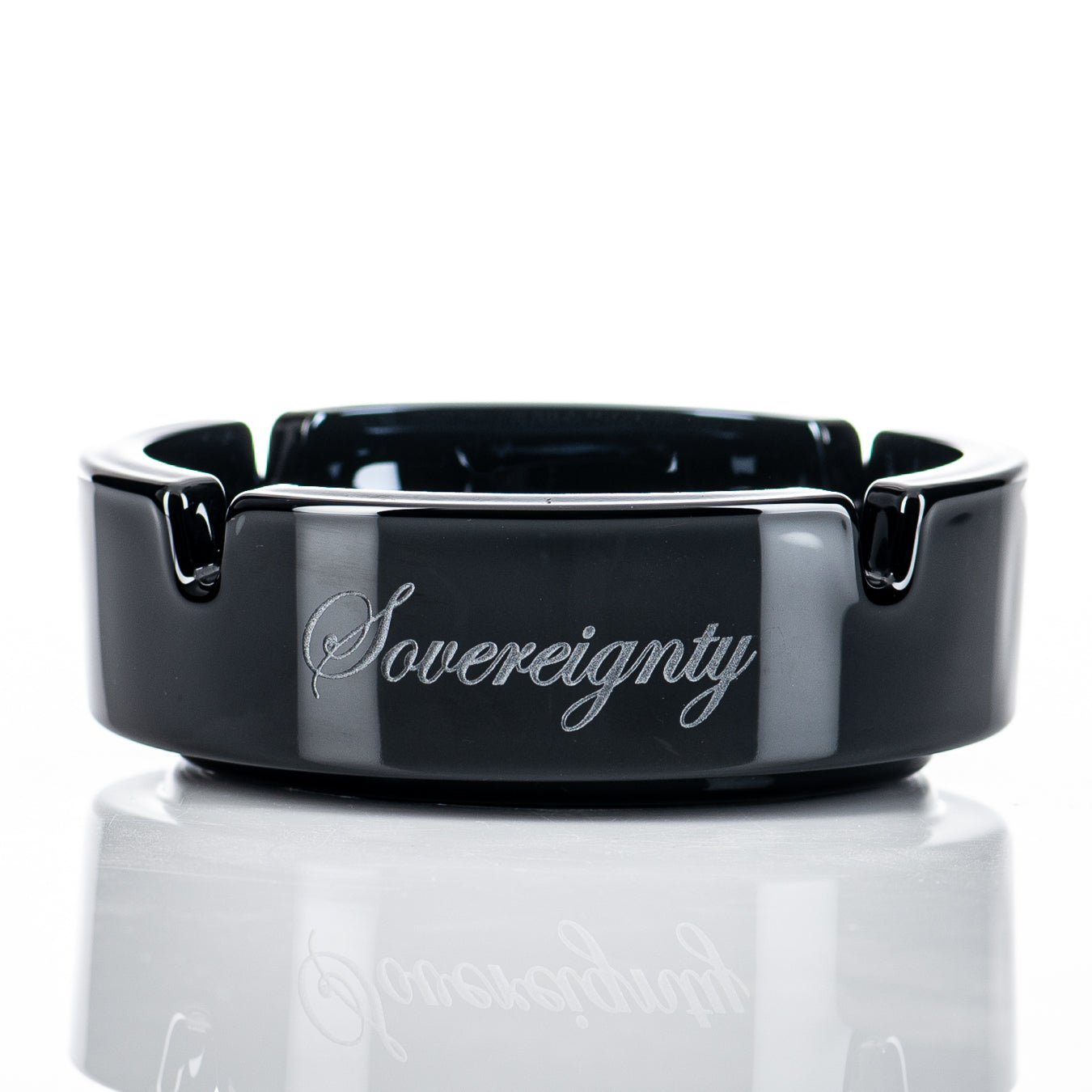 Black Ashtray Seed of Life Pattern Sovereignty - Smoke ATX