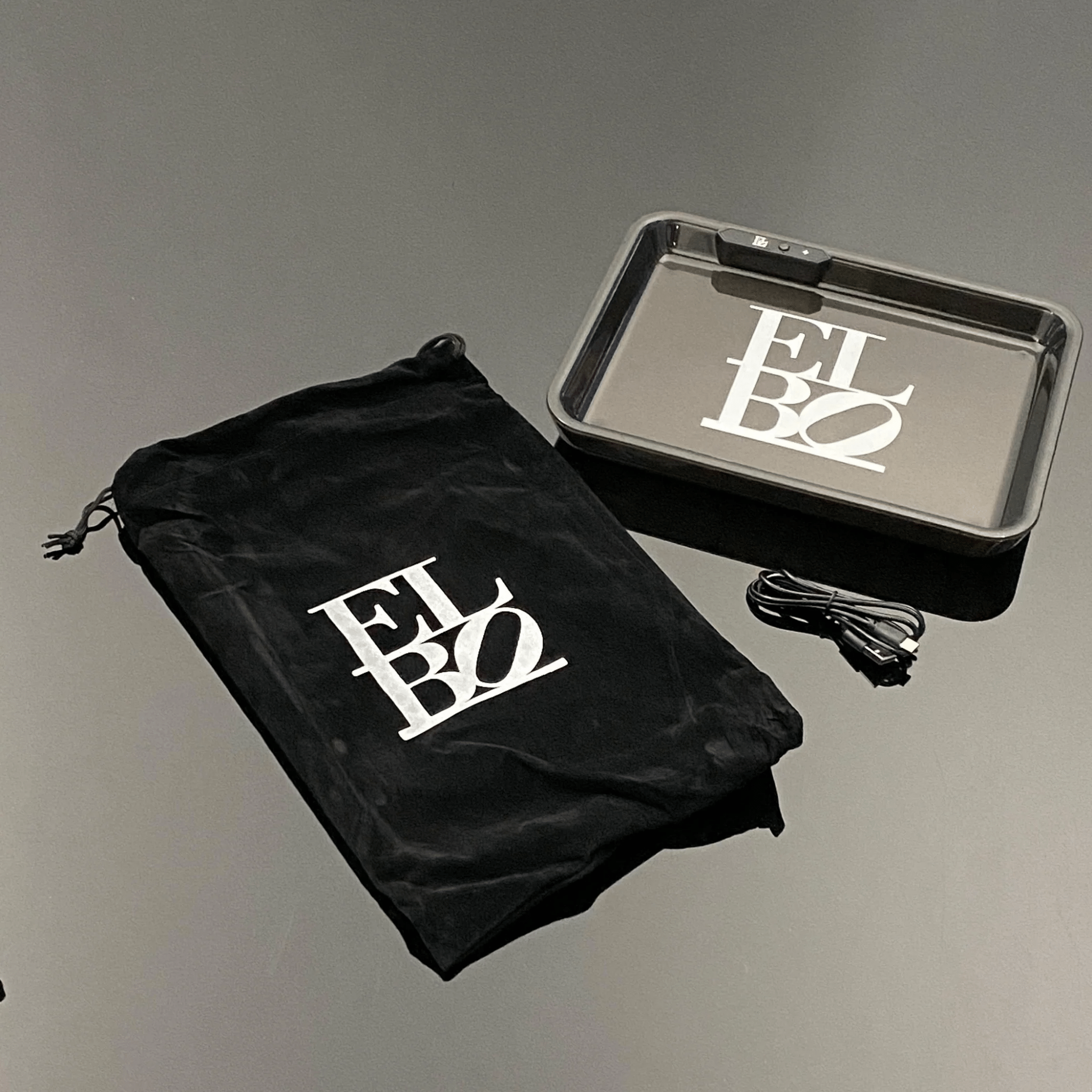 Black LED Rolling Tray Elbo - Smoke ATX
