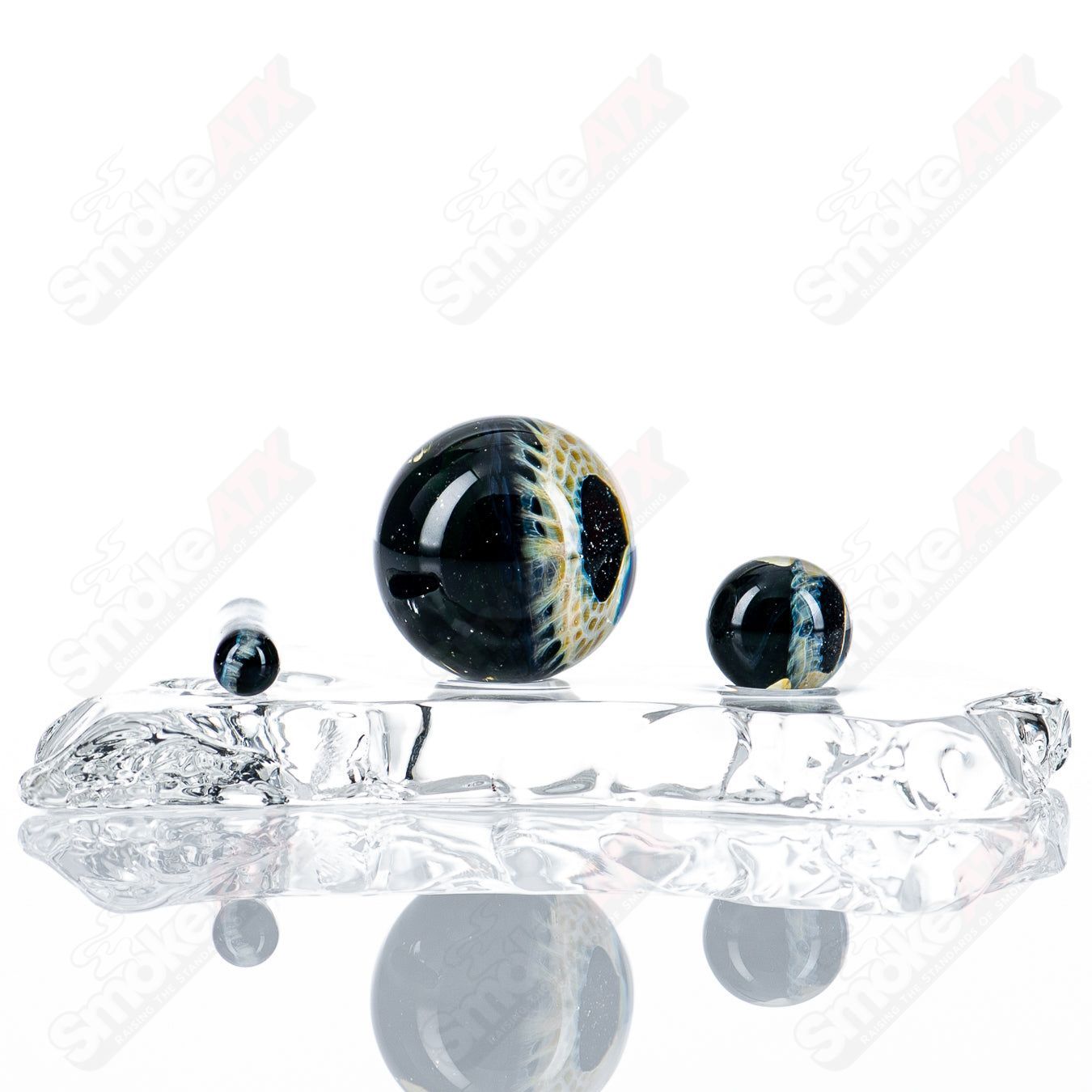 Black Magic Eye Slurper Set Indo Glass - Smoke ATX