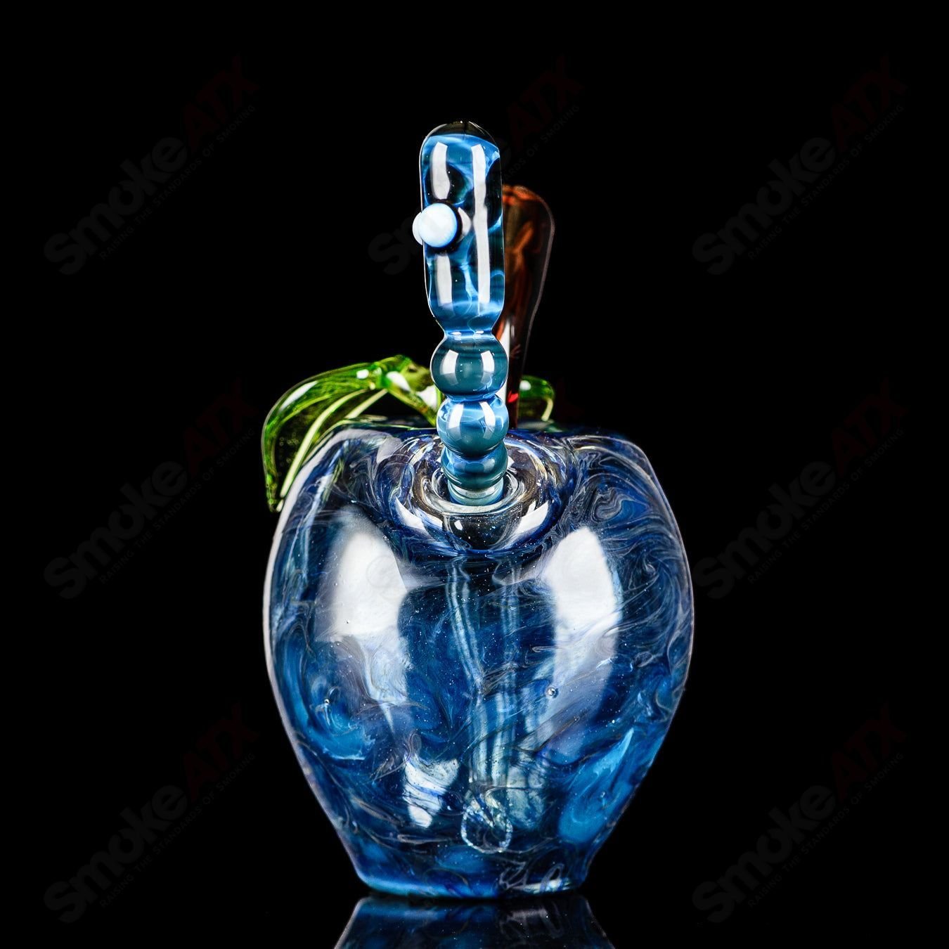 Blue Apple Rig w/ Worm Dabber Pouch Glass - Smoke ATX