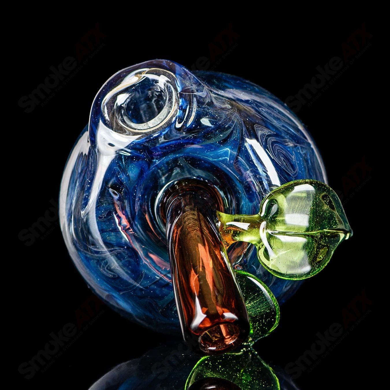 Blue Apple Rig w/ Worm Dabber Pouch Glass - Smoke ATX