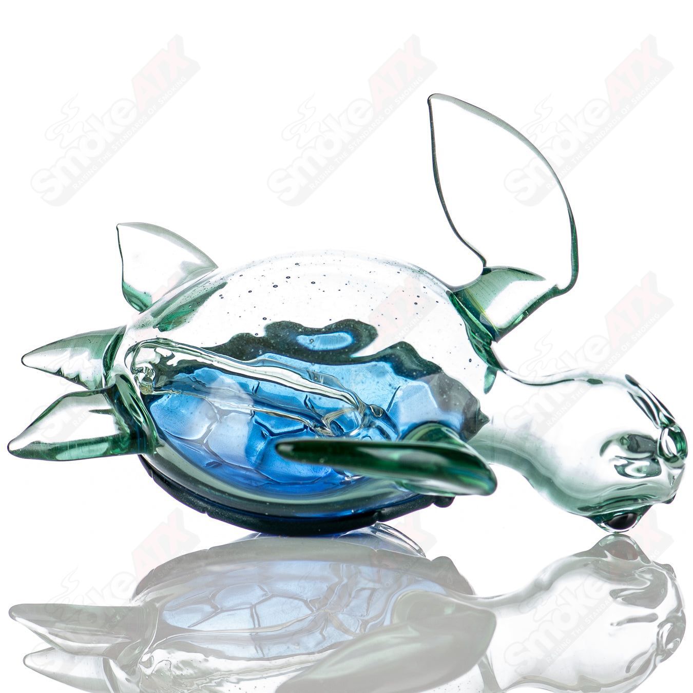 Blue Dichro Honu Sea Turle Rig Turtle Time Glass - Smoke ATX